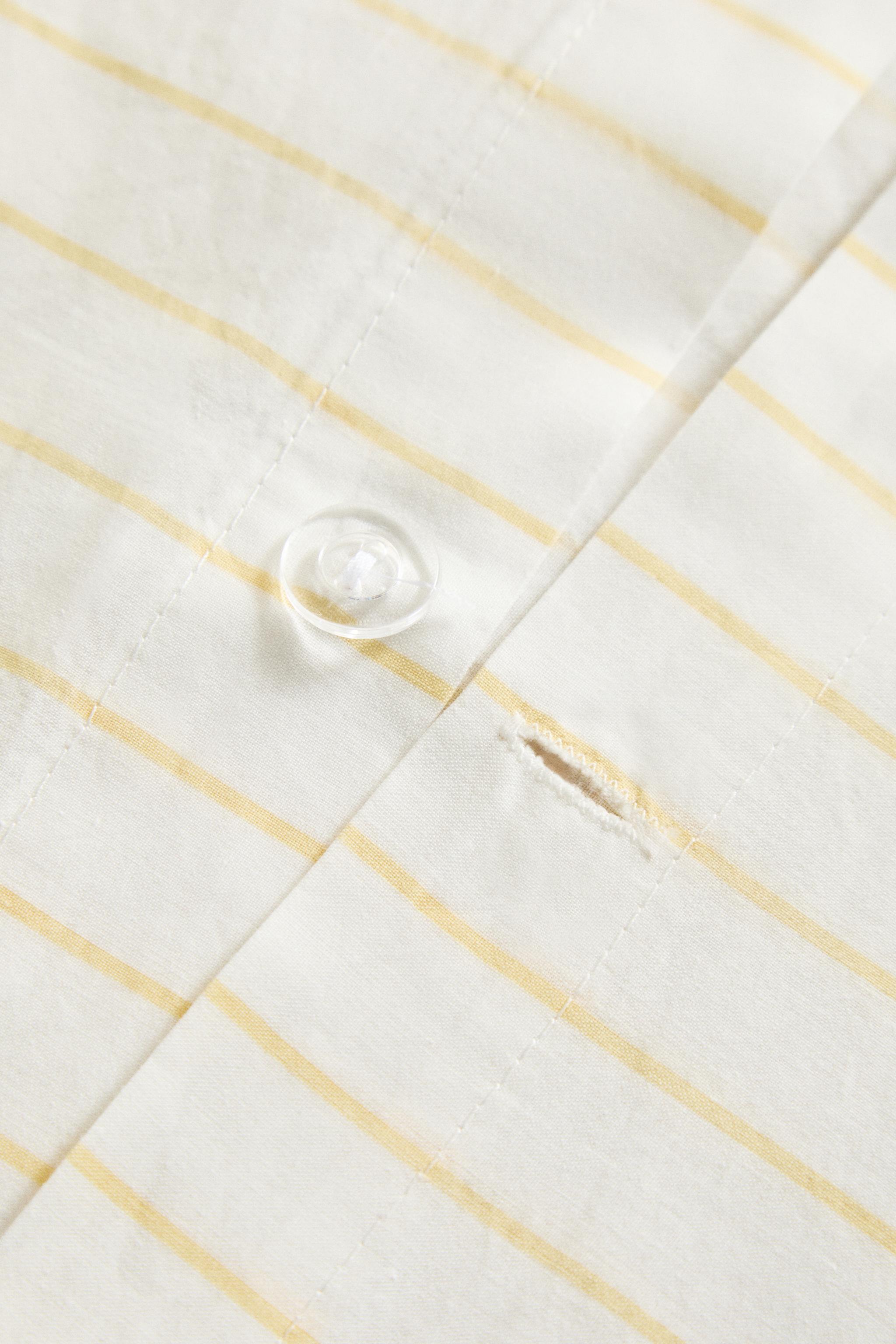 FADED STRIPED COTTON DUVET COVER